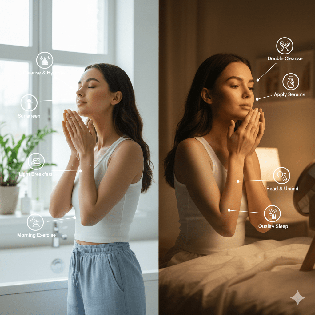 Morning routine vs night routine